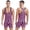Hot Pink, variant on Men's Striped Wrestling Singlet U Neck Sleeveless Racerback Boxer Leotard Sportwear Hot Pink S