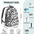 thumbnail image 3 of Black and White Leopard Print Cute School Backpack Bag with Padded Back and Adjustable Shoulder Straps 16.9 X 12.6 X 5.9 Inches, 3 of 3