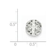 thumbnail image 3 of 14k White Gold Diamond-cut Filigree Ball Chain Slide, 3 of 3