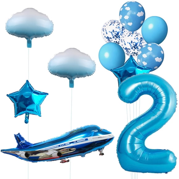 Set de globos aeroplanos MPRVAKYF para decoración de fiestas, 31 pulgadas, azul