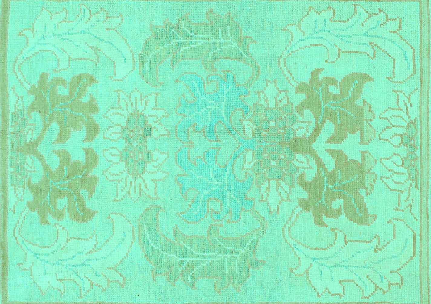 Ahgly Company Machine Washable Indoor Rectangle Abstract Turquoise Blue ...