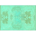 thumbnail image 1 of Ahgly Company Indoor Rectangle Abstract Turquoise Blue Modern Area Rugs, 5' x 7', 1 of 4