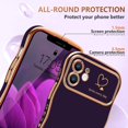thumbnail image 4 of for iPhone 11 Case for Women Girls, Cute Wave Frame Curly Shape with Love Heart Pattern Raised Camera Protection Cover Luxury Plating Shockproof Phone Case for iPhone 11, Dark Purple, 4 of 16