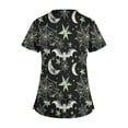 thumbnail image 5 of Tops Cortos para las Mujeres, Halloween Impreso en Cuello en V con Bolsillo, Moda Casual Manga Corta, 5 of 5