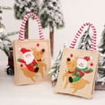 thumbnail image 2 of Yuarrent Bolso de Papá Noel, hermoso saco portátil, bolsa de dulces, adornos navideños de lino resistentes al desgaste con asa, gran capacidad Kits de decoración para fiestas Los ancianos Yuarrent HA069780-01, 2 of 6