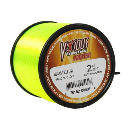 Vicious Fishing Panfish, Hi-Vis Yellow, 6lb test, 1/4lb spool (2,360