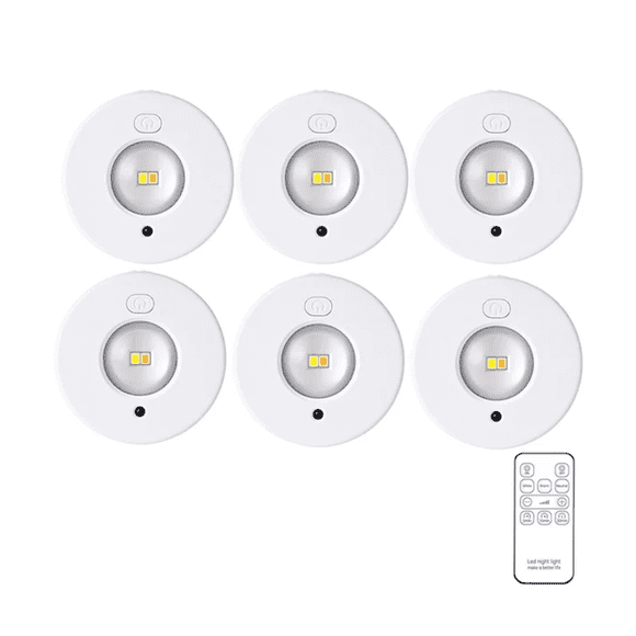 Lámparas Pared LED Recargable 3 Colores Control Remoto Sensor Movimiento 6pcs  Eo Safe Imports Blanco