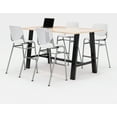 thumbnail image 2 of KFI Studios Midtown 6' x 3' Pub Table Set, Maple , 4 White KOOL Stools, 2 of 4