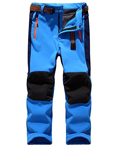 Toomett Boys Girls Kids Outdoor Fleece-Lined Soft Shell Hiking Fishing ski Pants Insulated Water and Wind-Resistant,1510