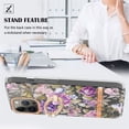 thumbnail image 2 of ELEHOLD Clear Case for iPhone 15 Pro Max,Flower Floral Pattern, Slim Thin Anti-Yellowing Flexible Shockproof Case with Ring Holder Stand,Purple+Pink, 2 of 4