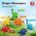 thumbnail image 2 of Juguete De Dinosaurios A Juego Montessori Reconocimiento De Colores Y Formas Juego De Combinación De Patrones Y Broches Juguetes De Aprendizaje Preescolar Herramienta De Clase De Actividad De Educació, 2 of 7