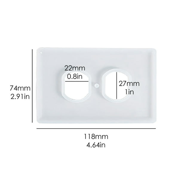 Pedty 1X Mold,Silicone Mould Epoxy Resin Mold Socket Panel Light Switch Cover DIY Craft Decor
