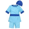 thumbnail image 5 of Traje de baño musulmán para niñas de nacionalidad Hui Traje de baño dividido para niños conservadores (Azure 100), 5 of 5