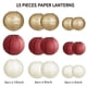 thumbnail image 2 of Faroles de papel zilue granate/dorado/marfil para fiestas, 15 unidades, 2 of 7