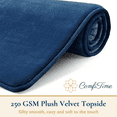 thumbnail image 4 of ComfiTime 2 Piece Bathroom Rugs Set – Thick Memory Foam, Non-Slip Bath Mat, Soft Plush Velvet Top, Ultra Absorbent, Small, Large & Long Rugs for Bathroom Floor, Navy Blue, 22*42, 2PCS, 4 of 12