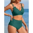 thumbnail image 5 of Bikini Sets for Women Scalloped Trim Swimsuits High Waisted Tummy Control Two Piece Bathing Suits 2025, 5 of 6
