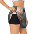thumbnail image 1 of Balery Swimming Goggled Flamingo Pantalones cortos deportivos para mujer con forro y dos bolsillos, elásticos, para entrenamiento, gimnasio, yoga-Small, 1 of 7