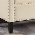 thumbnail image 4 of PORKISS Velvet Storage Bench, Upholstered Tufted Button Storage Ottoman with Nails Trim, Modern End of Bed Seat with Armrest for Living Room, Bedroom, Entryway, Cream, 4 of 9