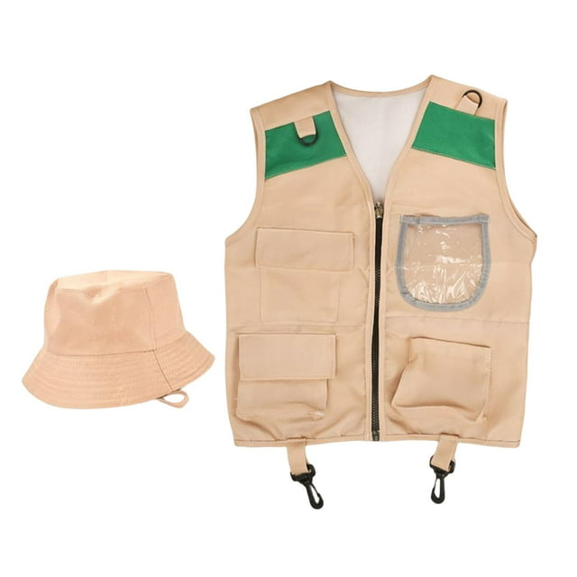Disfraz de aventura Sunnimix para niños con chaleco y sombrero de carga