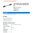 thumbnail image 2 of Front Sway Bar Link - Compatible with 2007 - 2019 Chevy Silverado 2500 HD 2008 2009 2010 2011 2012 2013 2014 2015 2016 2017 2018, 2 of 2