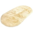 thumbnail image 2 of Alfombra de lana artificial de primera calidad, color beige elegante, suntuosamente suave, 40 x 60 cm, comodidad durante todo el año para dormitorio o sala de estar, hipoalergénica con respaldo, 2 of 2