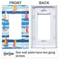 thumbnail image 3 of Yayeee Rocker Switch Wall Plate 3-Gang 6.5"x4.6" Home Decorative Outlet Cover, Yellow Sailboats, 3 of 6