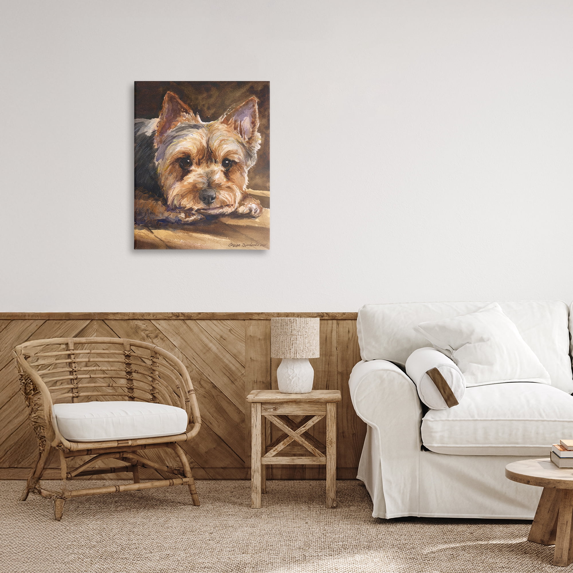 Stupell Industries Yorkshire Terrier Portrait Canvas Wall Art, design by George Dyachenko