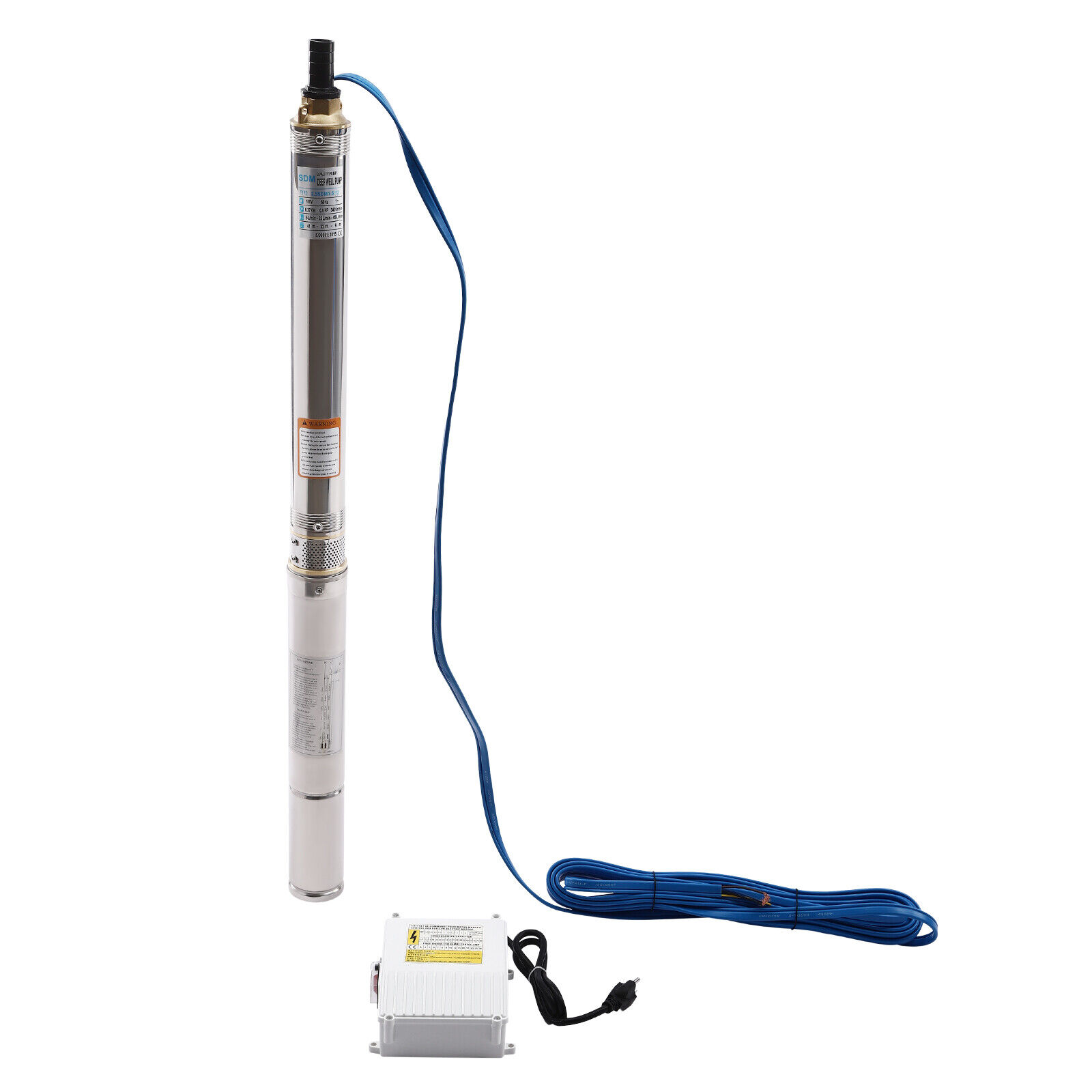1/2HP Deep Well Submersible Pump Stainless Steel Farm Ranch Water Pump 110V 370W