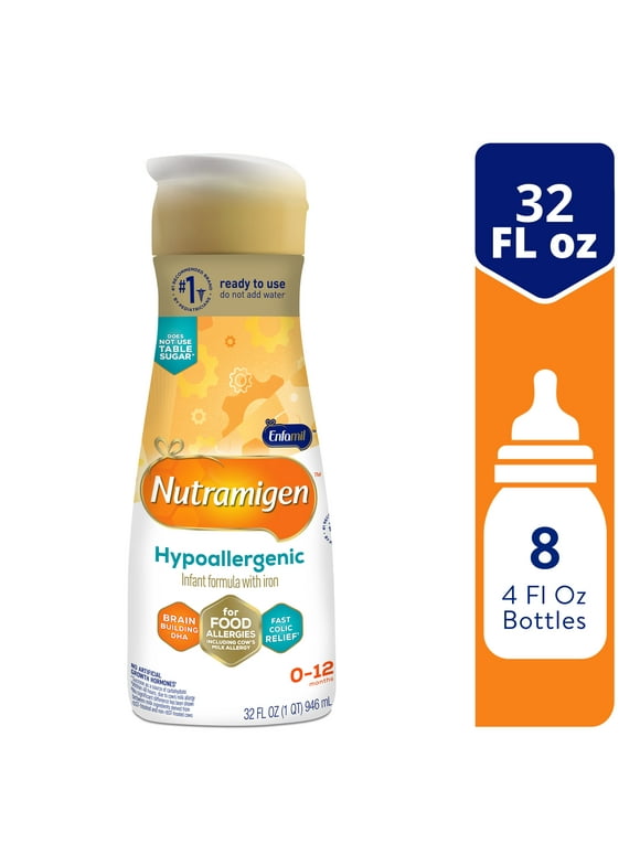 Nutramigen Hypoallergenic Baby Formula,Lactose Free,Colic Relief from Cow's Milk AllergyStarts in 24 Hours, Brain Building Omega-3 DHAfor Immune Support, 32 FL Oz