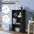 thumbnail image 6 of Topbuy 3-Tier Storage Cabinet Multi-functional Display Open shelf Bookcase MDF Black, 6 of 7