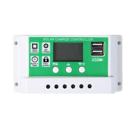 

Dcenta 100A Solar Controller 12/24V PWM Solar Panel Controller Battery Intelligent Regulator with Dual USB Port Adjustable Parameter LCD Display Timer Setting