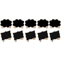 HOMOBABE Reusable Chalkboard Signs Mini Wooden Blackboards 10Pcs 3.93X2.91X0.20in