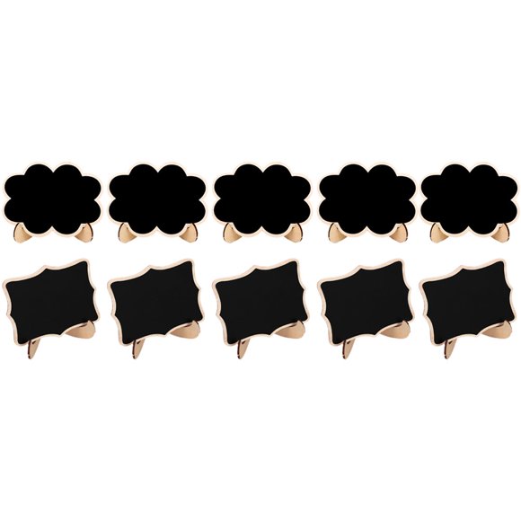 OULII 10Pcs Black Wood Chalkboard Signs for Wedding Birthday Party Decorative Item 3.93X2.91X0.20in
