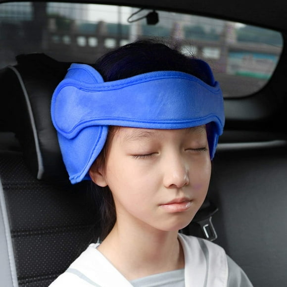 Reposacabezas para coche, asiento de seguridad para niños, reposacabezas ajustable, suave y cómodo, almohada de seguridad para bebés, niños y adultos, color azul.