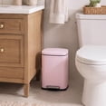 thumbnail image 4 of Connor Rectangular 13.2 Gallon (50L) Trash Can with Soft-Close Lid and FREE Mini Trash Can, Blush Pink, 4 of 10