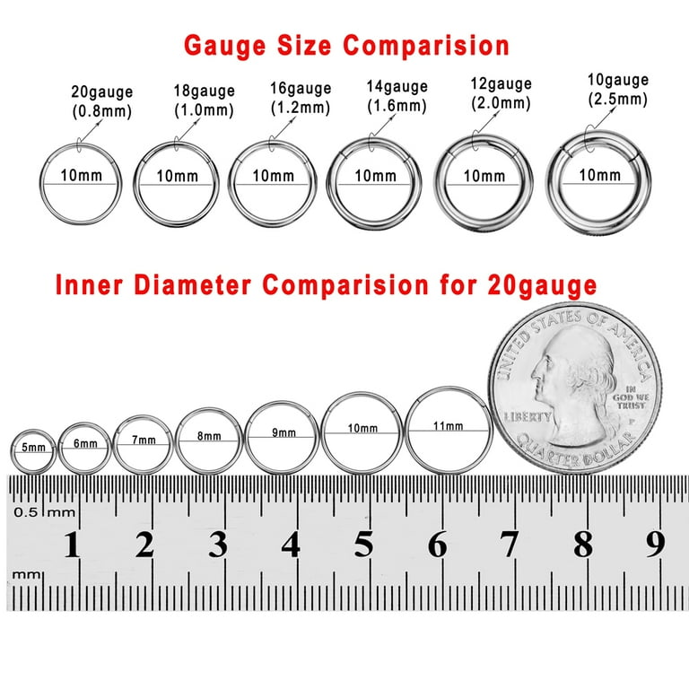 16 gauge nose sale ring surgical steel
