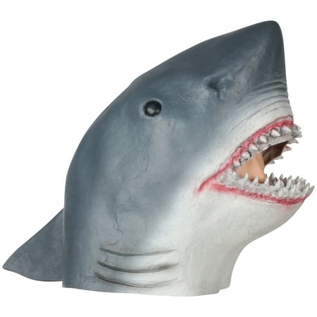 Loftus Realistic Shark Halloween Full Head Mask, Blue White, One Size