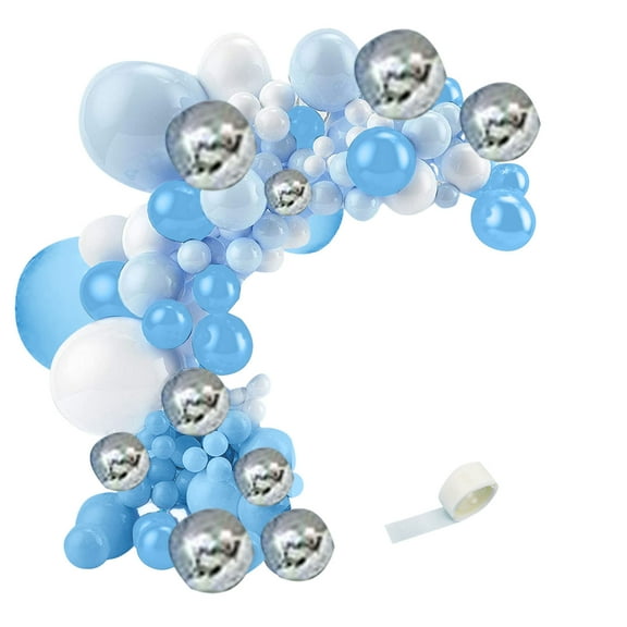 1X Balloon Set Clearance! Blue Balloon Arch Kit 117 Pieces Blue and White Balloons With Garland for Boys and Men'S Birthday Party Graduation Season