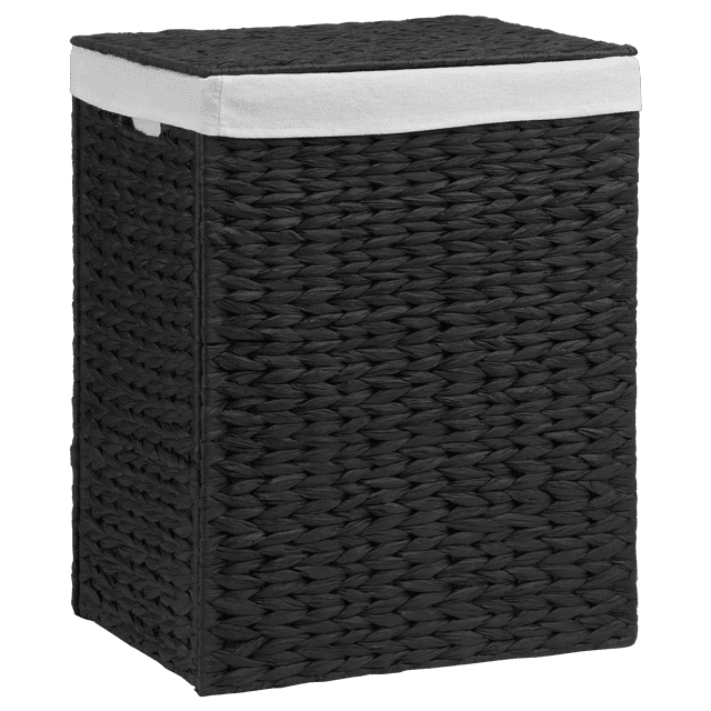Bouclair Black Foldable Woven Paper Rope Hamper