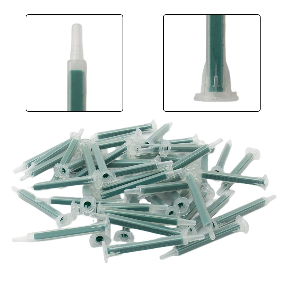 Clupup Mixing Nozzle Kit 2K Static Mixer Epoxy Resin Mixing Tube Nozzle Kit Syringe For AB Mixing Tube 8.4cmX1.3cm/ 11.5cm
