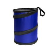 FH Group Waterproof 6.3" x 8.3" Small Collapsible Car Trash Can,Blue