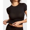 thumbnail image 3 of Delimira Natrelax Short Sleeve Sleep Tee for Women Modal Ribbed Sleepwear Summer Basic Slim Fit, 3 of 5