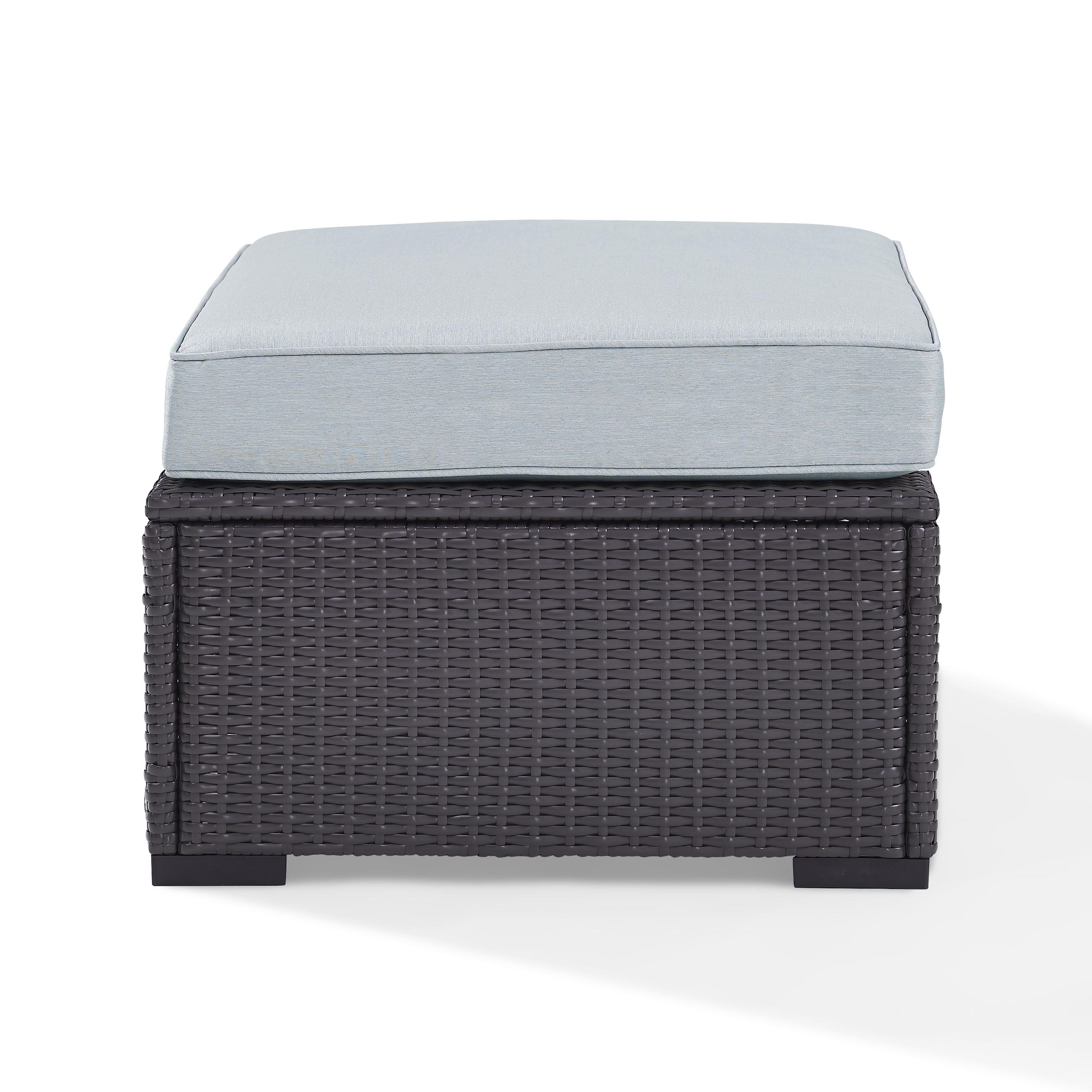 Crosley Biscayne Outdoor Wicker Ottoman White/Brown-Color:Brown,Style:Midst Cushions - image 2 of 5
