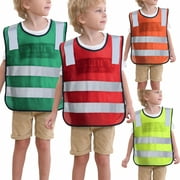 GOGO Kid Reflective Running Vest / Safety Vests With Elastic Waistband, Preschool Uniforms-neonOrange-CHILD