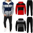 thumbnail image 6 of guisaled Mens Tracksuit 2 Piece Hoodie Jogging Sweatsuits Sets Casual Color Block Patchwork Running Sportwear Workout Sets for Men, 6 of 7