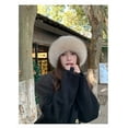 thumbnail image 6 of Faux Fur Trimmed Beanie Cap, Winter Warm Soft Classy Russian Hat for Women Girl, 6 of 6