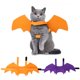 thumbnail image 4 of Red Disfraces de Halloween con alas de murciélago para perros y gatos, disfraz de murciélago para mascotas, 3 tamaños, 4 of 5