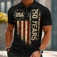 thumbnail image 2 of RMGVDSD Mens Polo Shirts 250th Anniversary USA Polo Shirt Men's Independence Day Golf Shirts Fashion Classic Short Sleeve Patriotic Shirt Basic Golf Shirts, 2 of 4
