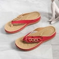 thumbnail image 4 of AXXD Red Athletic Sandals for Women Summer Flip Flop Wedge Orthopedic Walking Mothers Day, 4 of 9