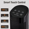 thumbnail image 4 of Romswi 1500W Ceramic Tower Space Heater 24in Indoor Room Heating Remote Control 12-Hour Timer 70° Oscillation Eco Mode, 4 of 11